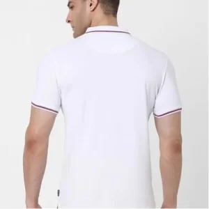 Jack & Jones Men’s Premium Contrast Tipping Polo Neck in White