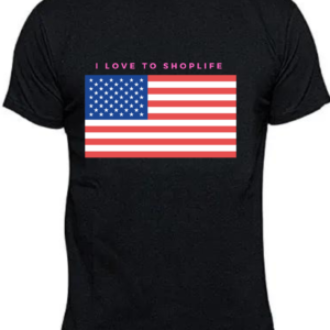 I Love To Shoplife “America Flag” Unisex T-shirt – Black