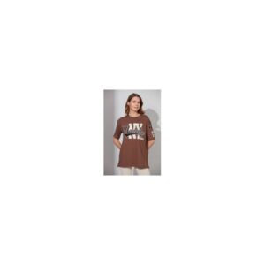 ECROU Women Brown Sleeve And Front Manhattan Graphic Tshirt