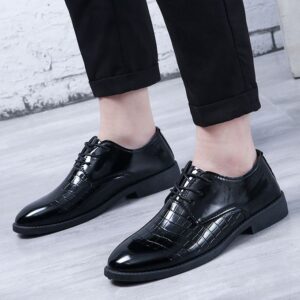 Corporate Business Men’s Leather Luxury Wedding Office Formal Shoes – Black