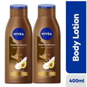NIVEA Radiant & Beauty Advanced Care Body Lotion For Women – 400ml × 2